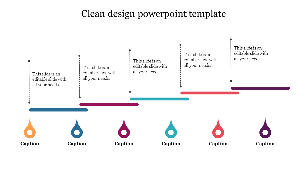 Clean Design PowerPoint Template With Six Captions